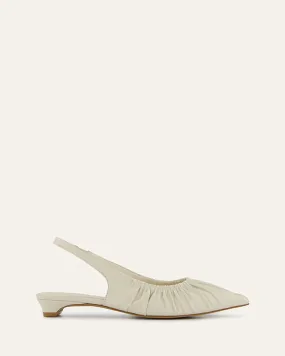 ADALINE DRESS FLATS OFF WHITE LEATHER