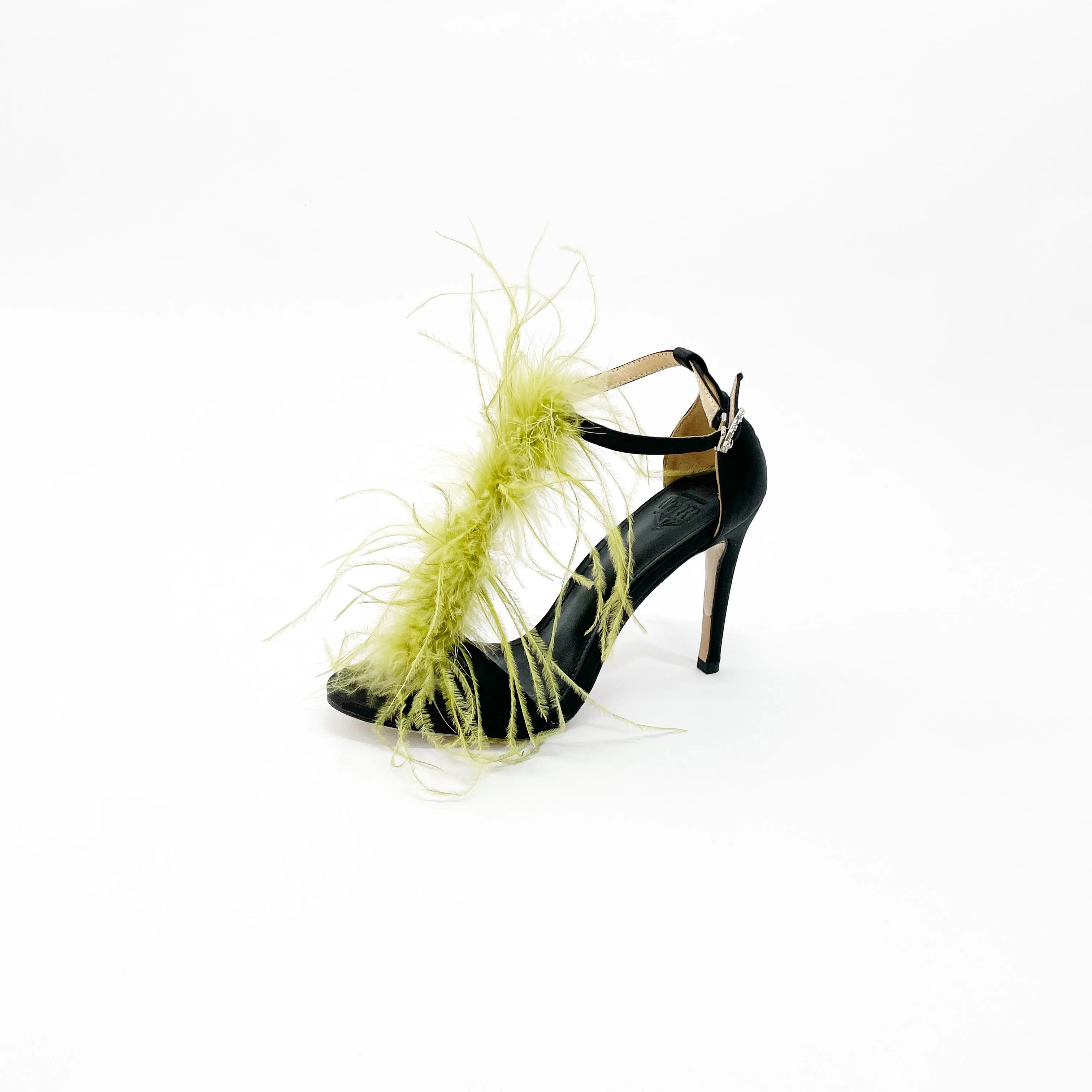 B-FEI original design color matching high-heeled feather sandals fashion color matching- Eloisa