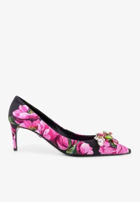 Bellucci 70 Crystal Embellished Floral Pumps