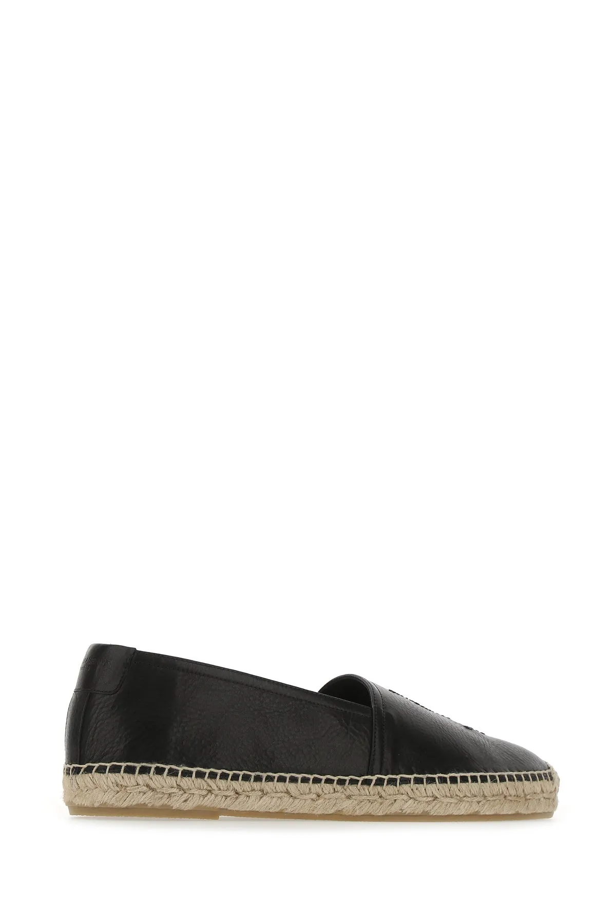 Black leather Monogram espadrilles