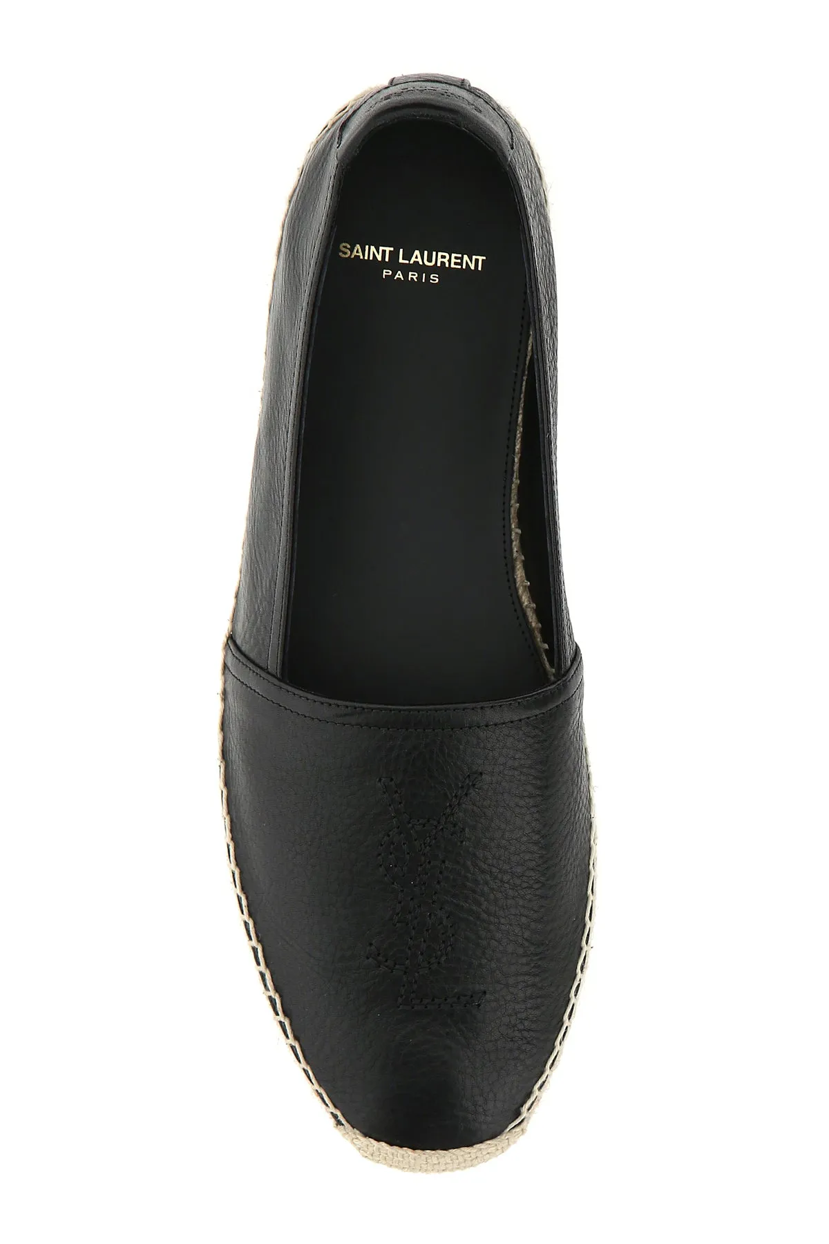Black leather Monogram espadrilles