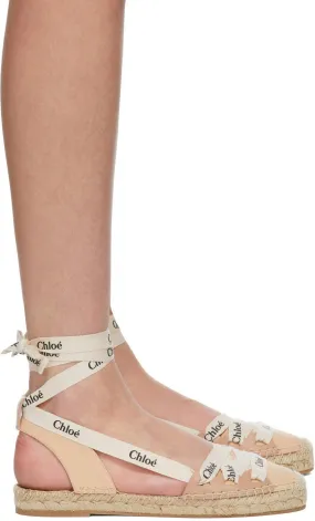 ChloÃ© Beige Lace-Up Lauren Espadrilles