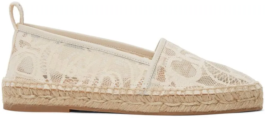 ChloÃ© Beige Lace Woody Espadrilles