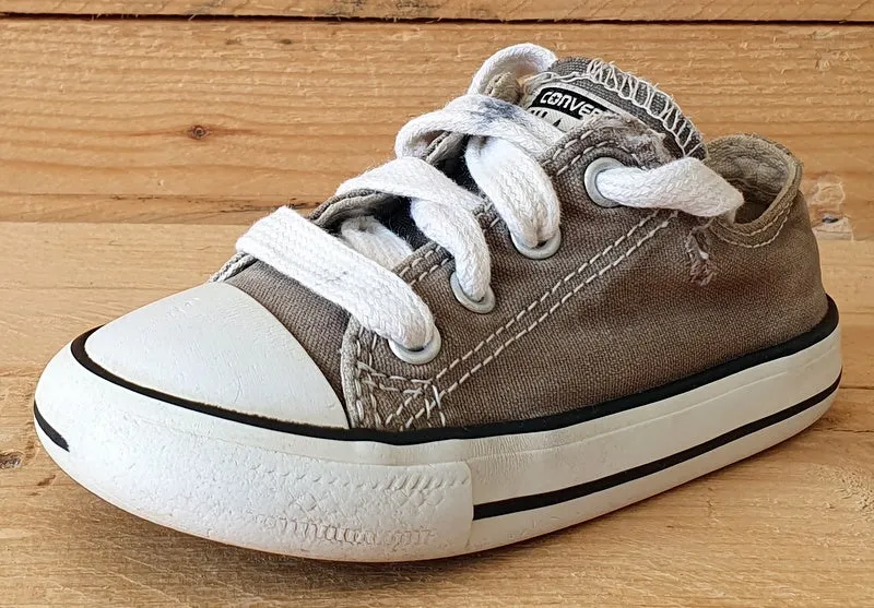 Converse All Star Low Canvas Kids Trainers UK7/US7/EU23 7J794C Brown/White