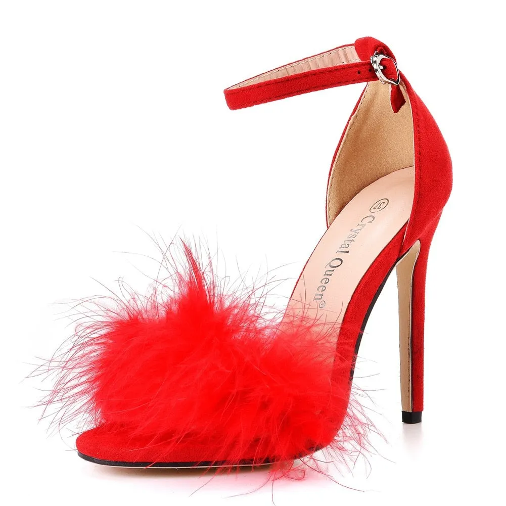 Crystal Sweet Feather Sandals