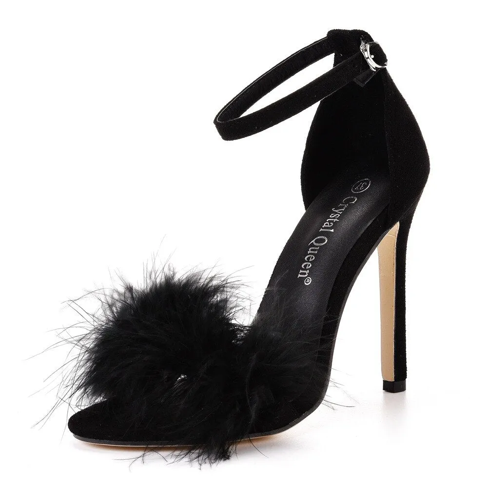 Crystal Sweet Feather Sandals