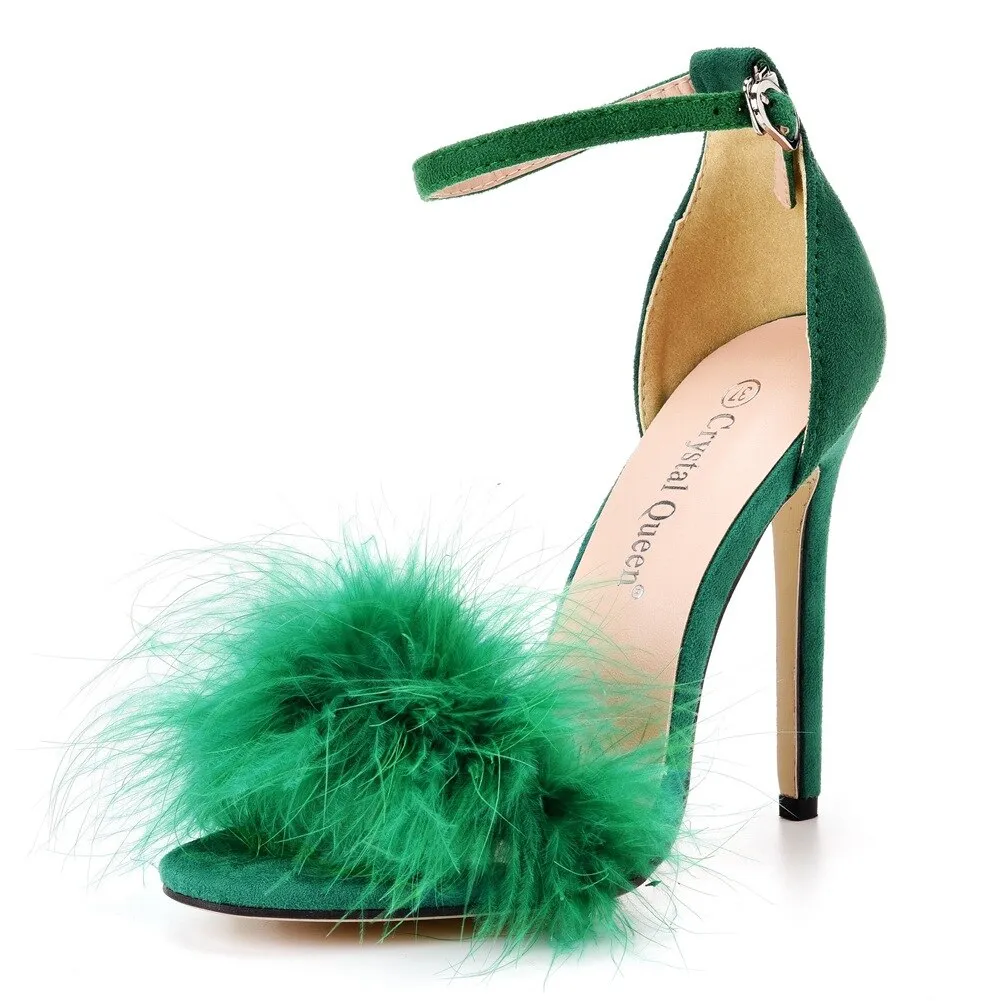 Crystal Sweet Feather Sandals