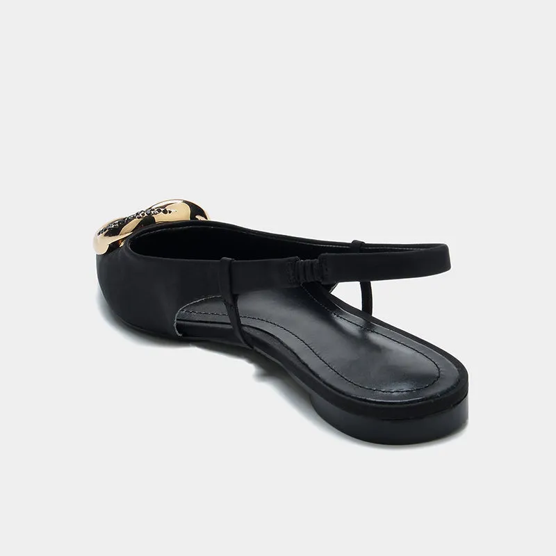 French Metal Trim Pointed Flats