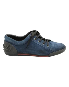 Gucci Low Top Sneakers in Blue Suede