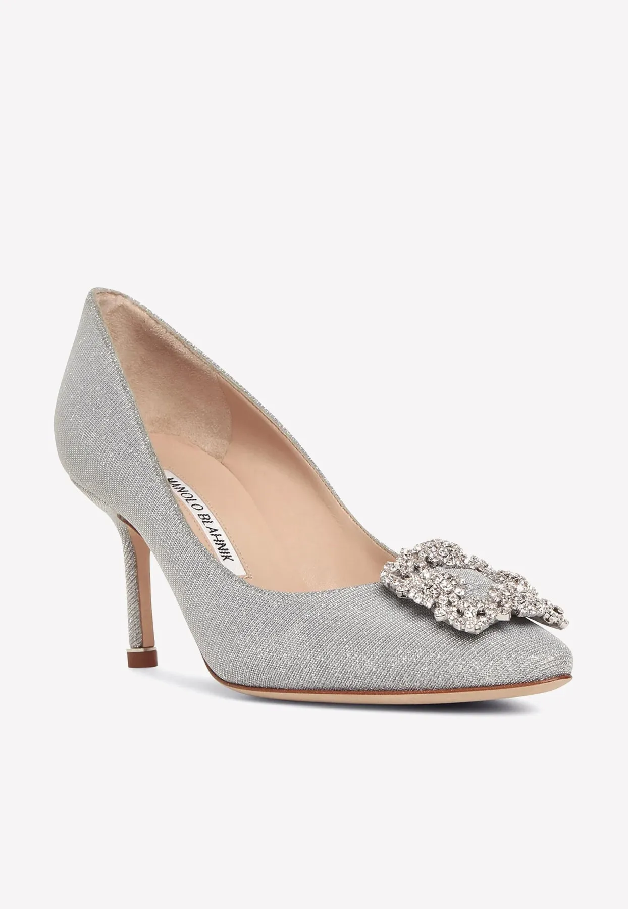 Hangisi 70 Glitter Crystal Buckle Pumps