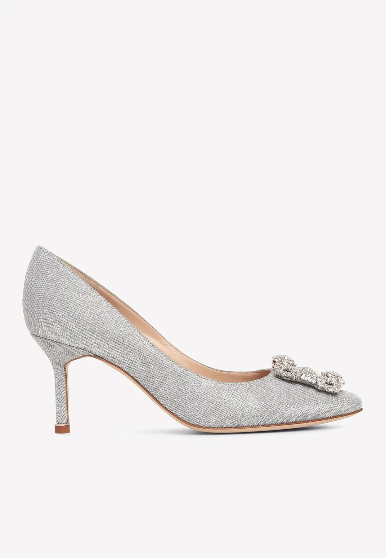 Hangisi 70 Glitter Crystal Buckle Pumps