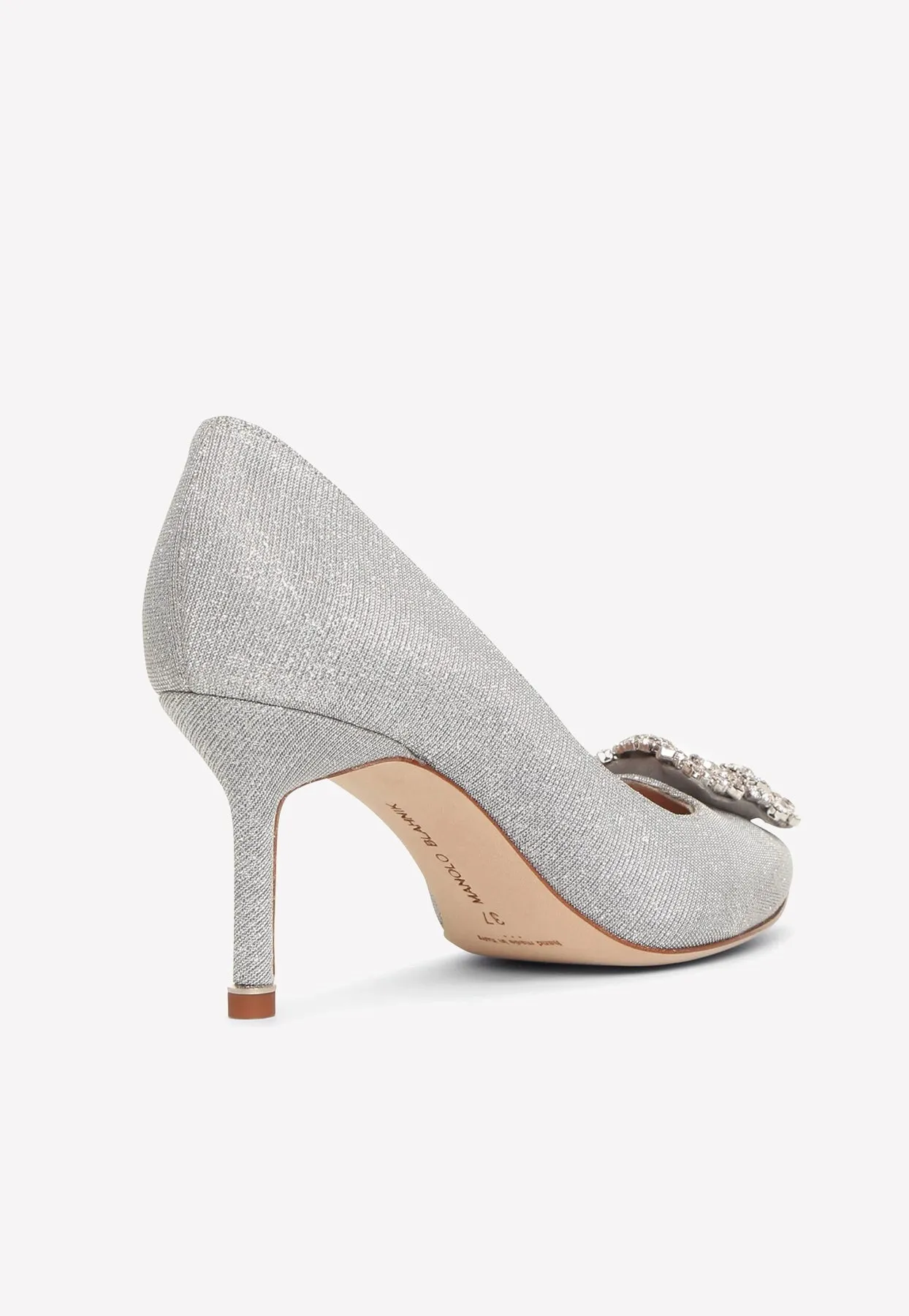 Hangisi 70 Glitter Crystal Buckle Pumps