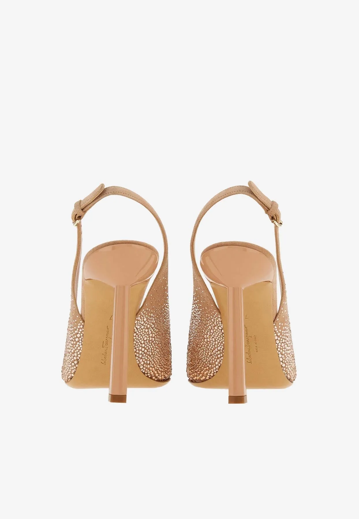 Jessie 100 Crystal Suede Slingback Pumps
