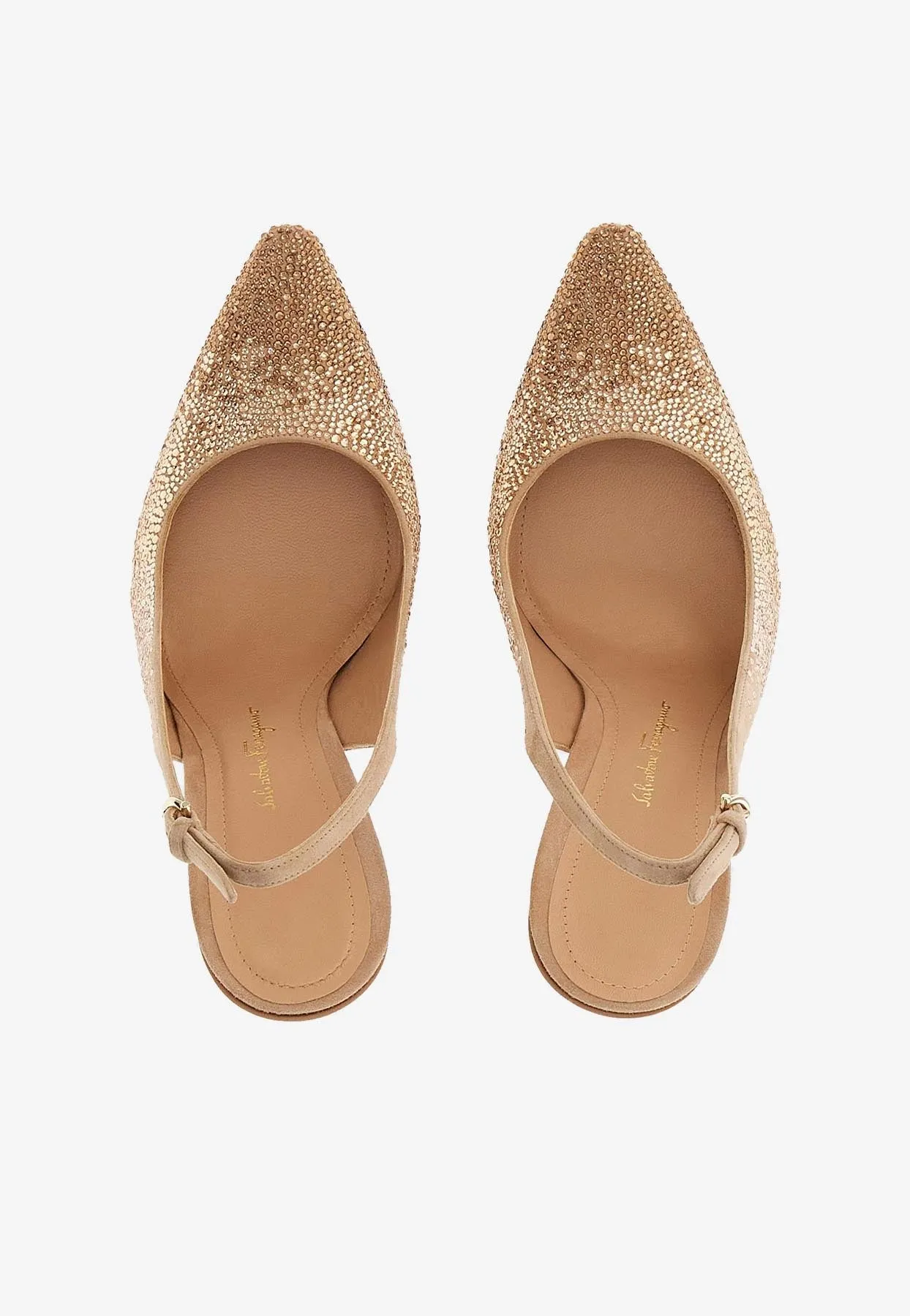 Jessie 100 Crystal Suede Slingback Pumps