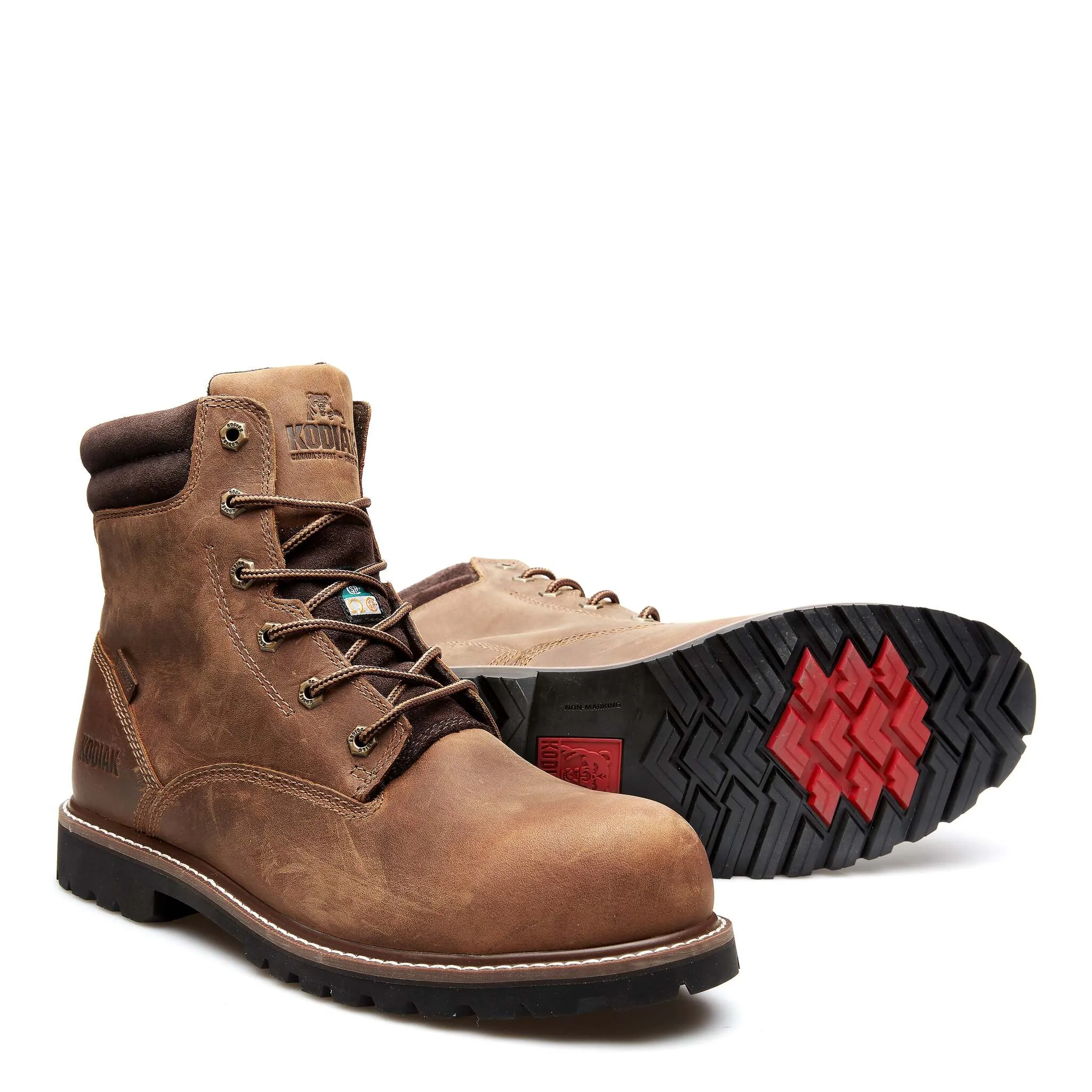 Kodiak Men's McKinney 6" Safety Work Boots – Waterproof Full Grain Leather, Composite Toe, Odor Control, Comfortzone Footbed | Sizes 7-15