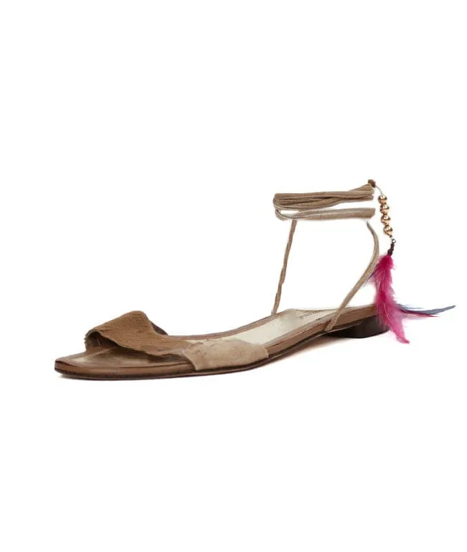 Lace Up Flat Sandals