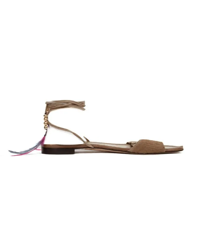 Lace Up Flat Sandals