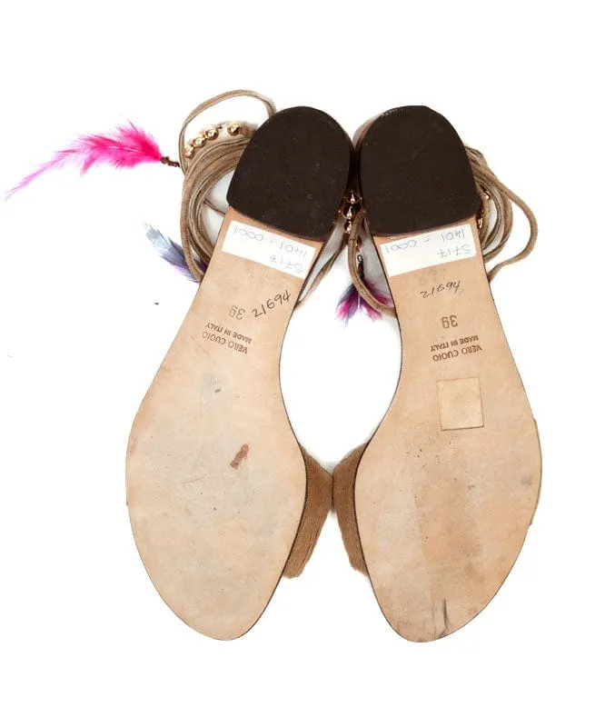 Lace Up Flat Sandals