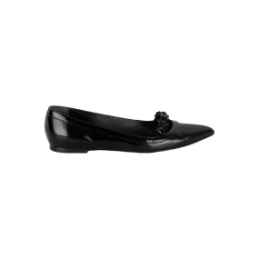 Louis Vuitton Black Fleur Pointed Toe Flat - '10s