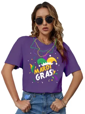 Makayla New Mask Letter Pattern Printed T-Shirt