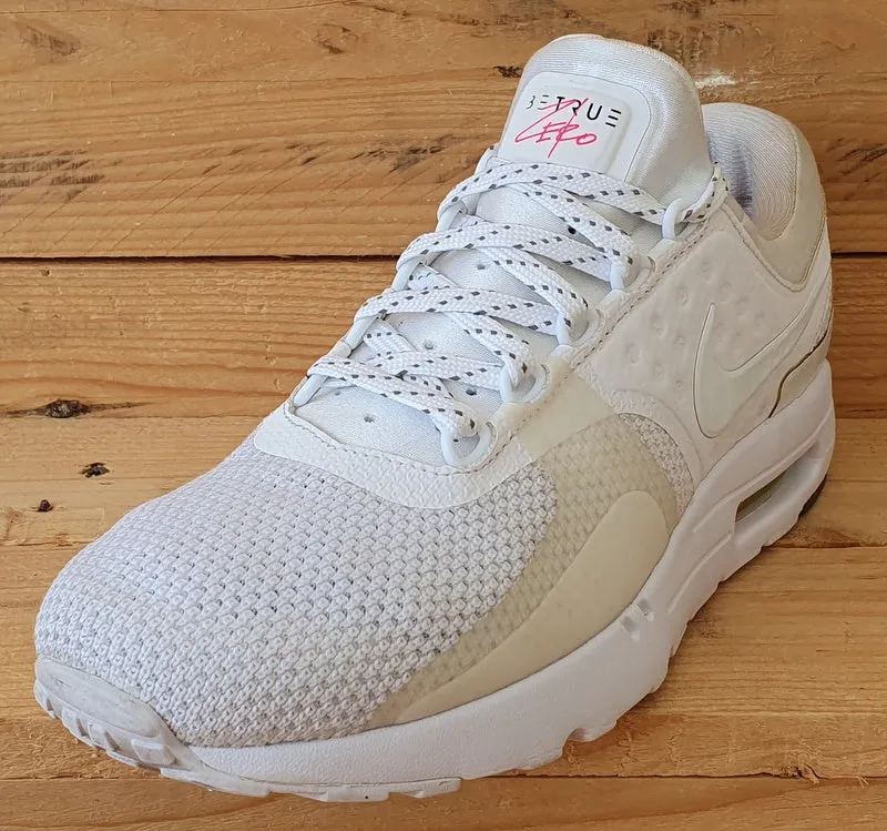 Nike Air Max Zero Be True Low Textile Trainers UK7.5/US8.5/EU42 789695-101 White