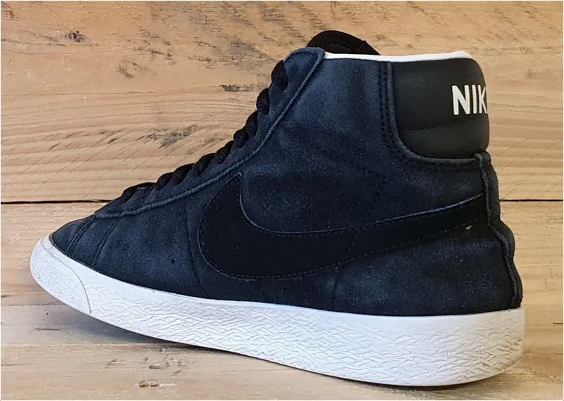 Nike Blazer Mid Suede Trainers UK4/US4.5Y/EU36.5 539929-004 Black/White