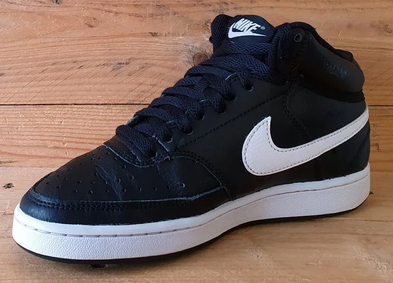 Nike Court Vision Mid Leather Trainers UK4/US6.5/EU37.5 CD5436-001 Black/White