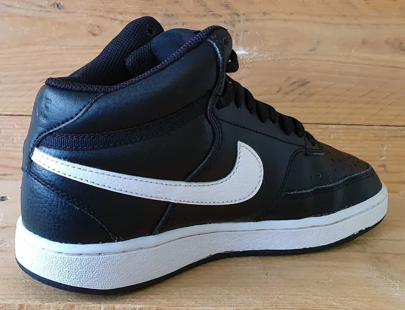 Nike Court Vision Mid Leather Trainers UK4/US6.5/EU37.5 CD5436-001 Black/White