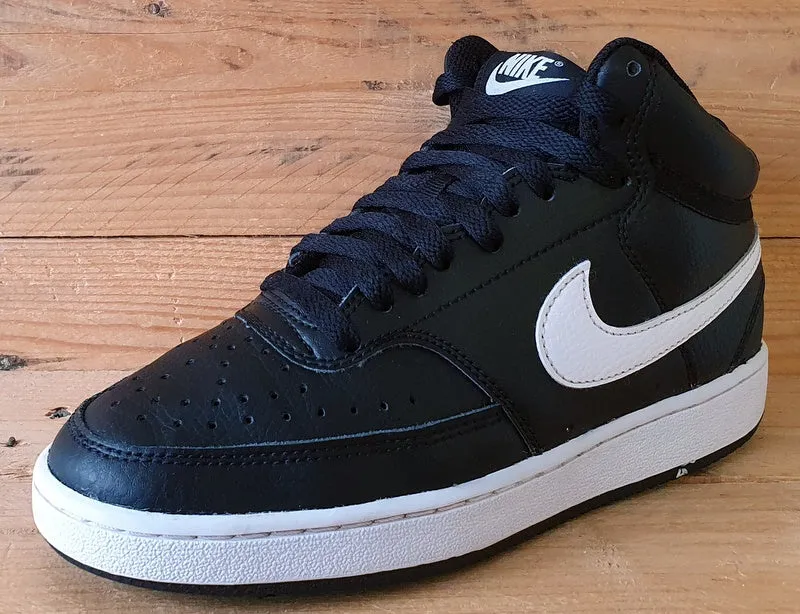 Nike Court Vision Mid Leather Trainers UK4/US6.5/EU37.5 CD5436-001 Black/White