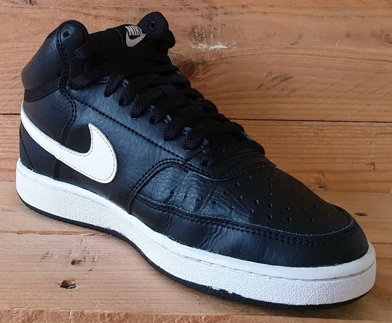 Nike Court Vision Mid Leather Trainers UK4/US6.5/EU37.5 CD5436-001 Black/White