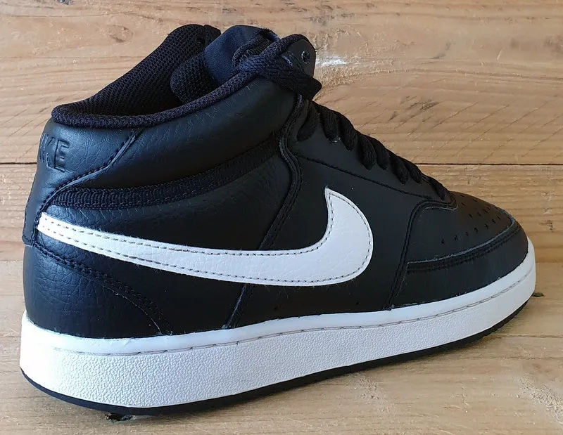 Nike Court Vision Mid Leather Trainers UK4/US6.5/EU37.5 CD5436-001 Black/White