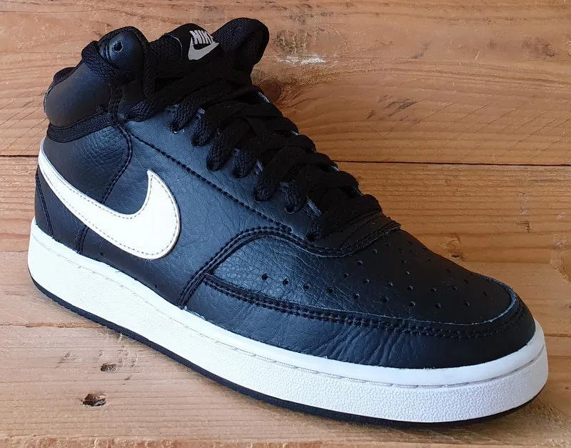 Nike Court Vision Mid Leather Trainers UK4/US6.5/EU37.5 CD5436-001 Black/White