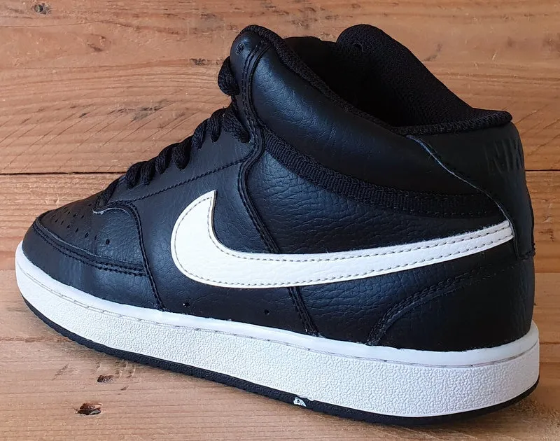 Nike Court Vision Mid Leather Trainers UK4/US6.5/EU37.5 CD5436-001 Black/White