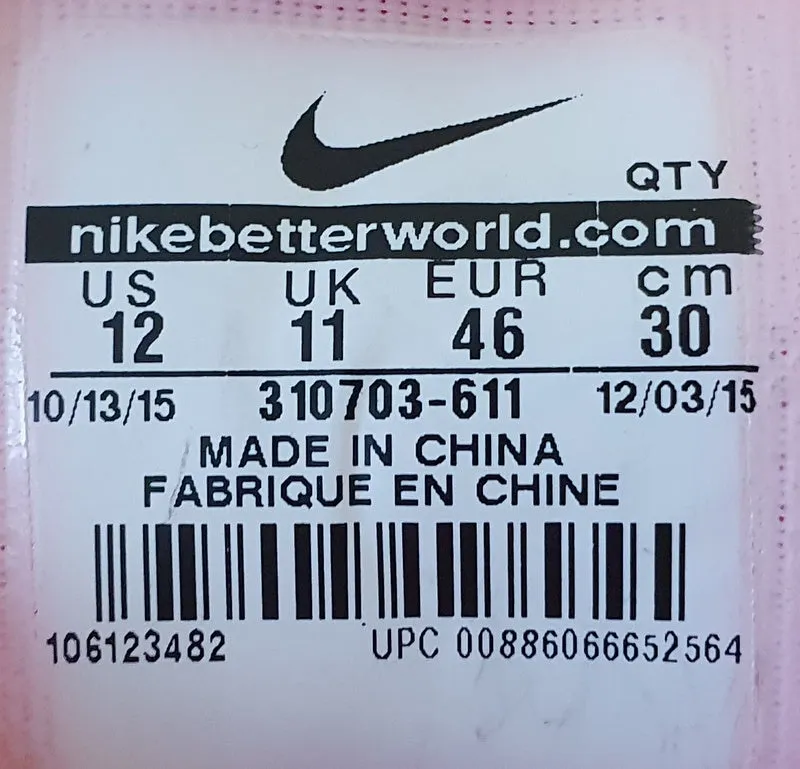 Nike Mayfly Low Nylon Trainers UK11/US12/EU46 310703-611 University Red/White