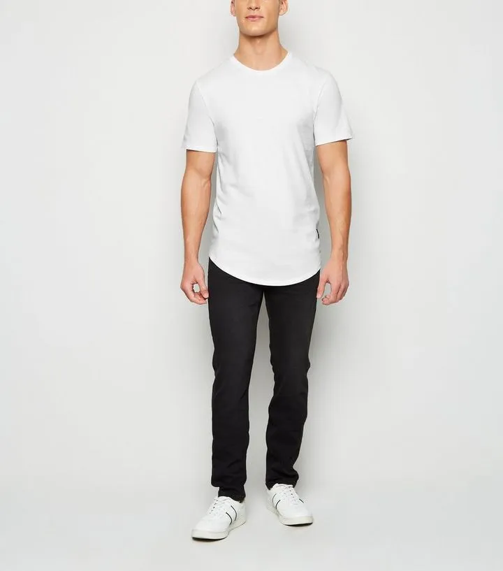 Only & Sons White Long Logo T-Shirt