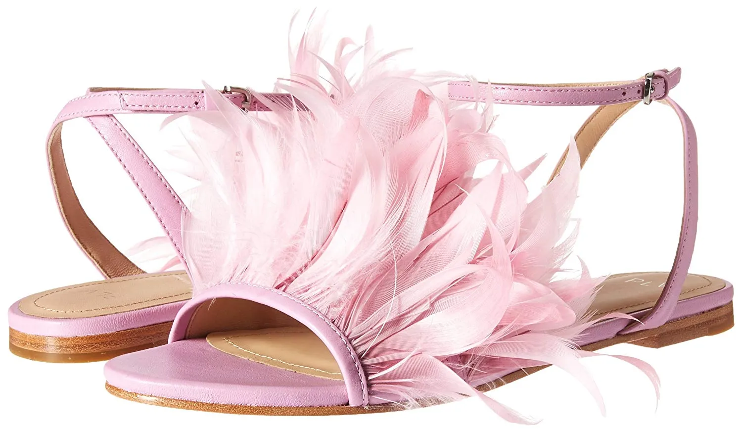 Pour La Victoire Layla Flat Feathered Sandal Orchid Pink Feather Fashion Sandals