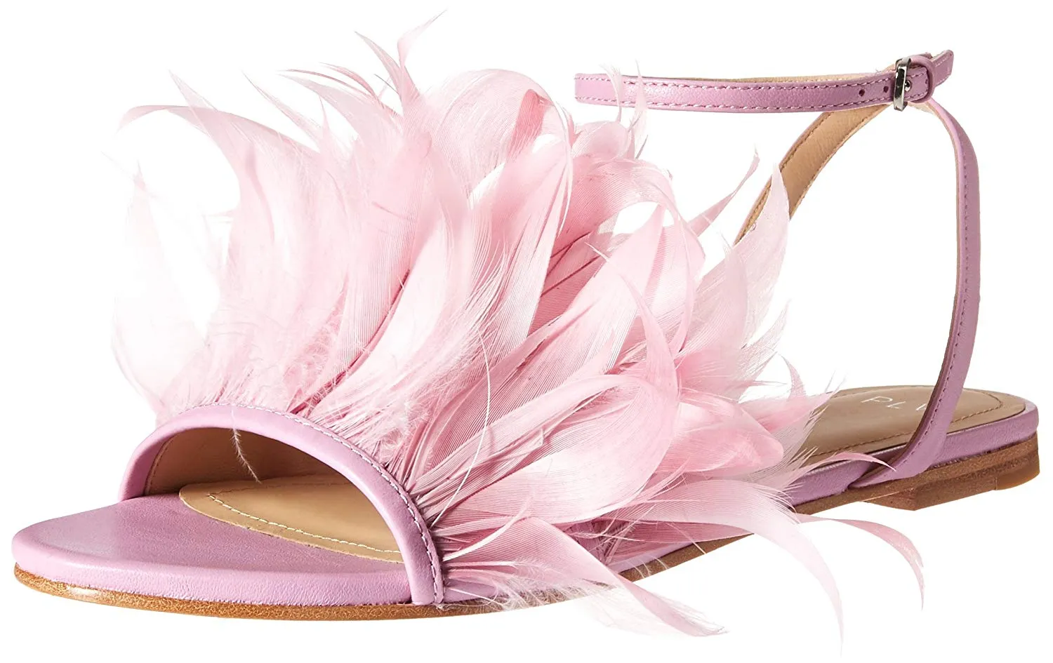 Pour La Victoire Layla Flat Feathered Sandal Orchid Pink Feather Fashion Sandals