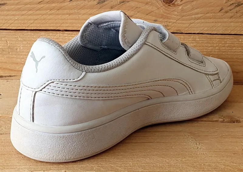 Puma Smash V2 Low Leather Trainers UK1/US2C/EU33 365173-02 Triple White