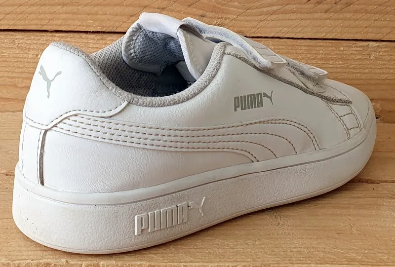Puma Smash V2 Low Leather Trainers UK1/US2C/EU33 365173-02 Triple White