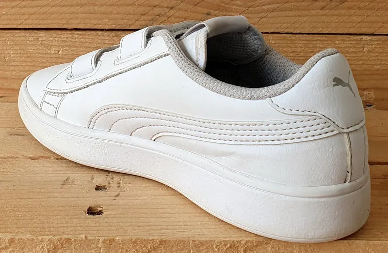 Puma Smash V2 Low Leather Trainers UK1/US2C/EU33 365173-02 Triple White
