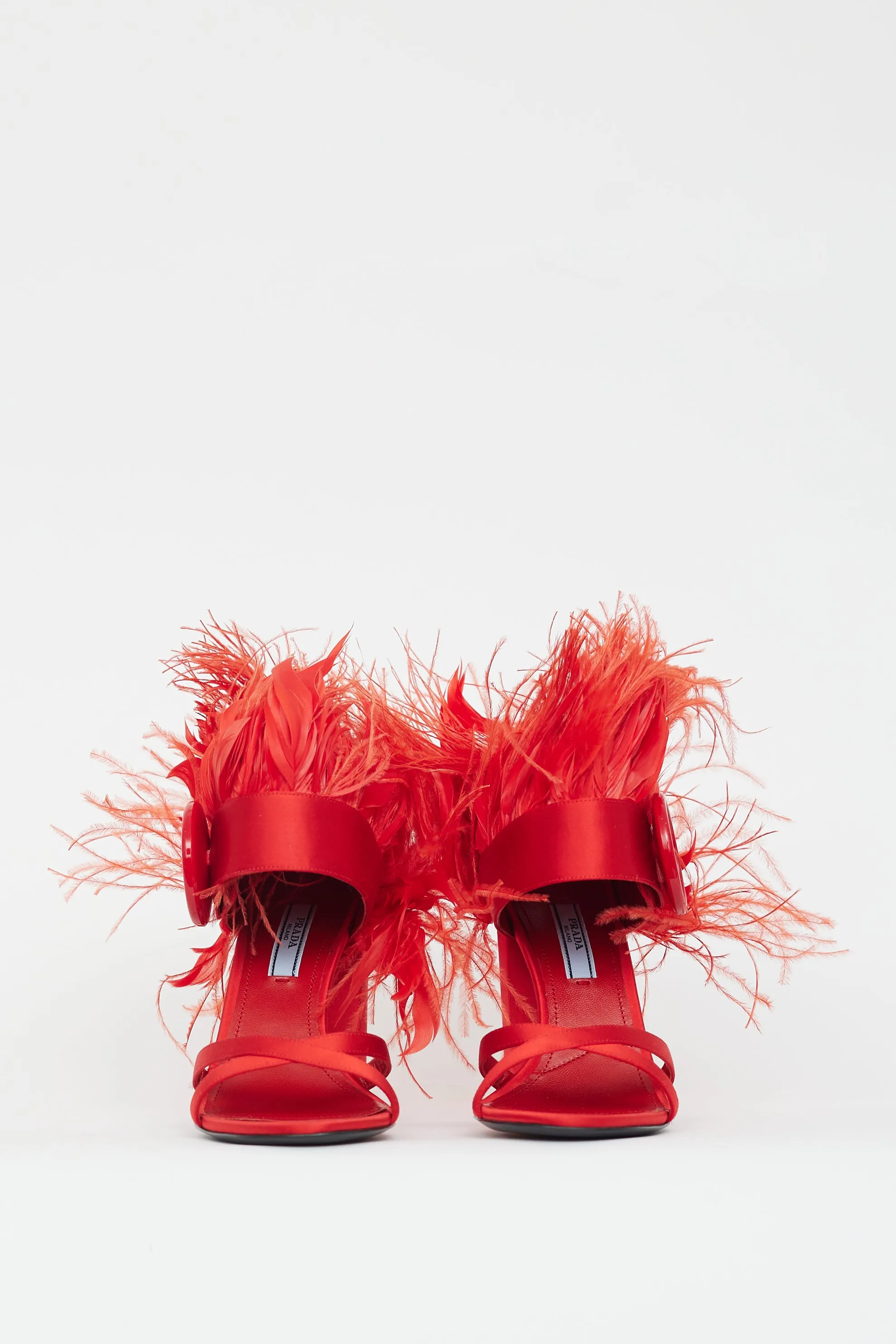 Red Feather Button Sandal