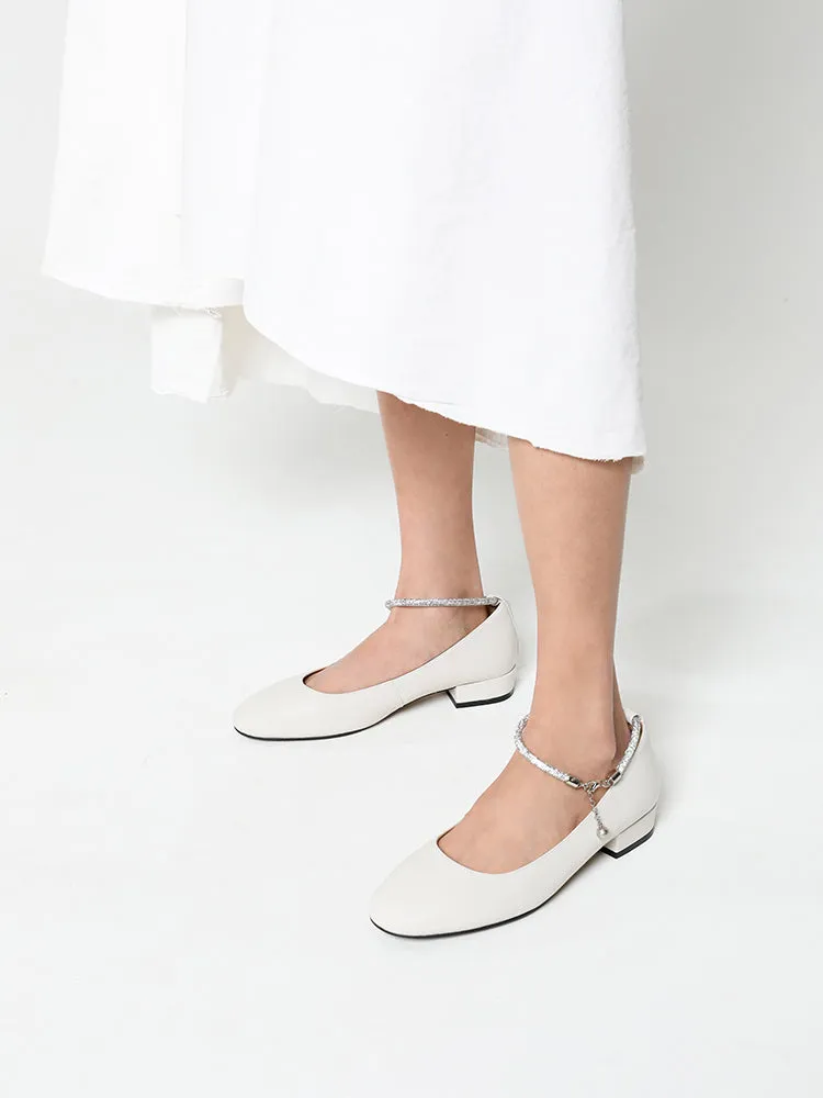 Sloan Crystal Embellished Ankle Strap Pump Heels