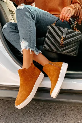 Suede Sweetie Faux Suede High Top Sneakers (Camel)