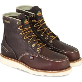 Thorogood Men's USA Made 1957 6" Moc Toe Waterproof Wedge Work Boot Brown - 814-3600