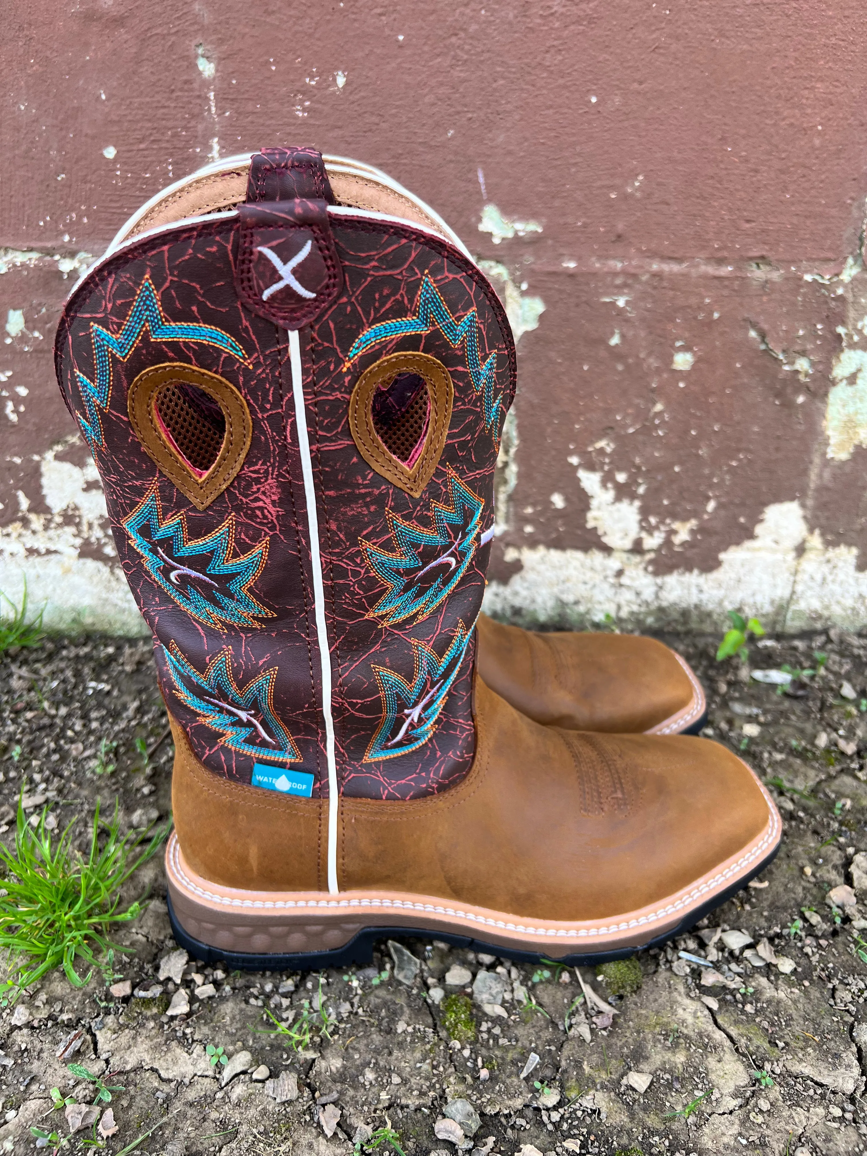 Twisted X Men's 12” Waterproof Cell Stretch Western Cowboy Work Boots MXBW005