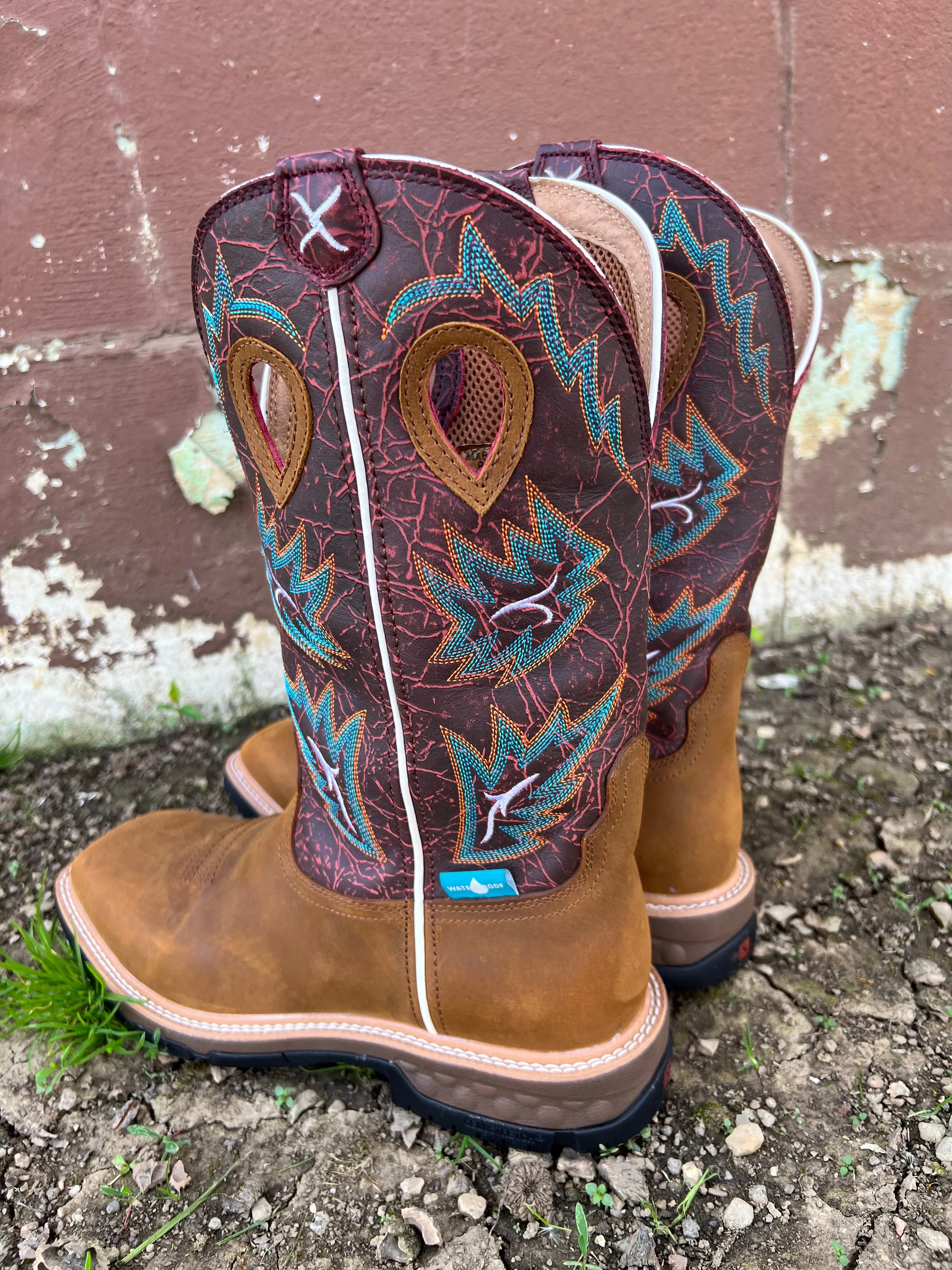 Twisted X Men's 12” Waterproof Cell Stretch Western Cowboy Work Boots MXBW005