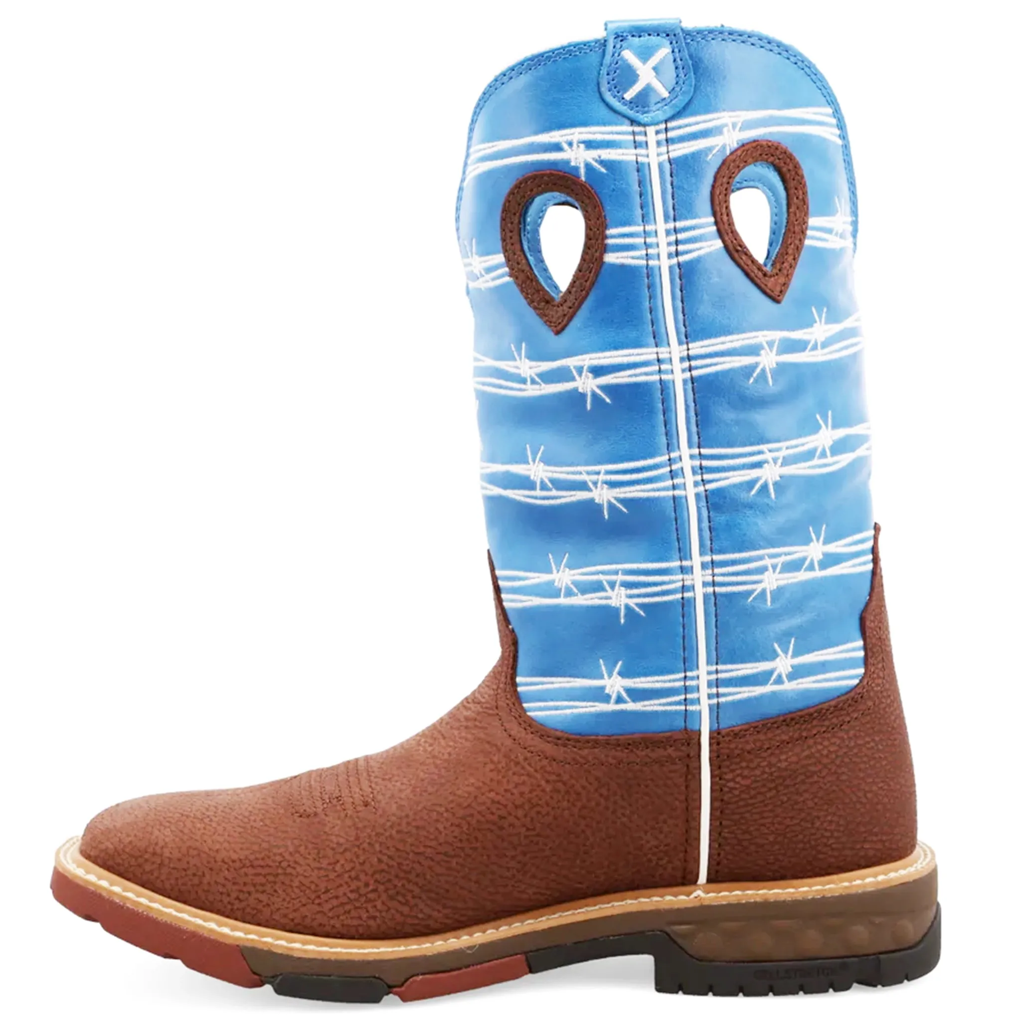 Twisted X Men's 12" Cell Stretch Square Toe Boot-Blue Top