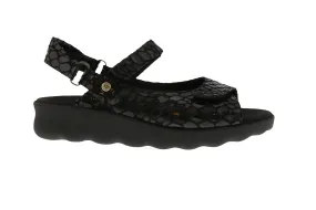Wolky Women's Pichu Sandals Black Cobra Nubuck